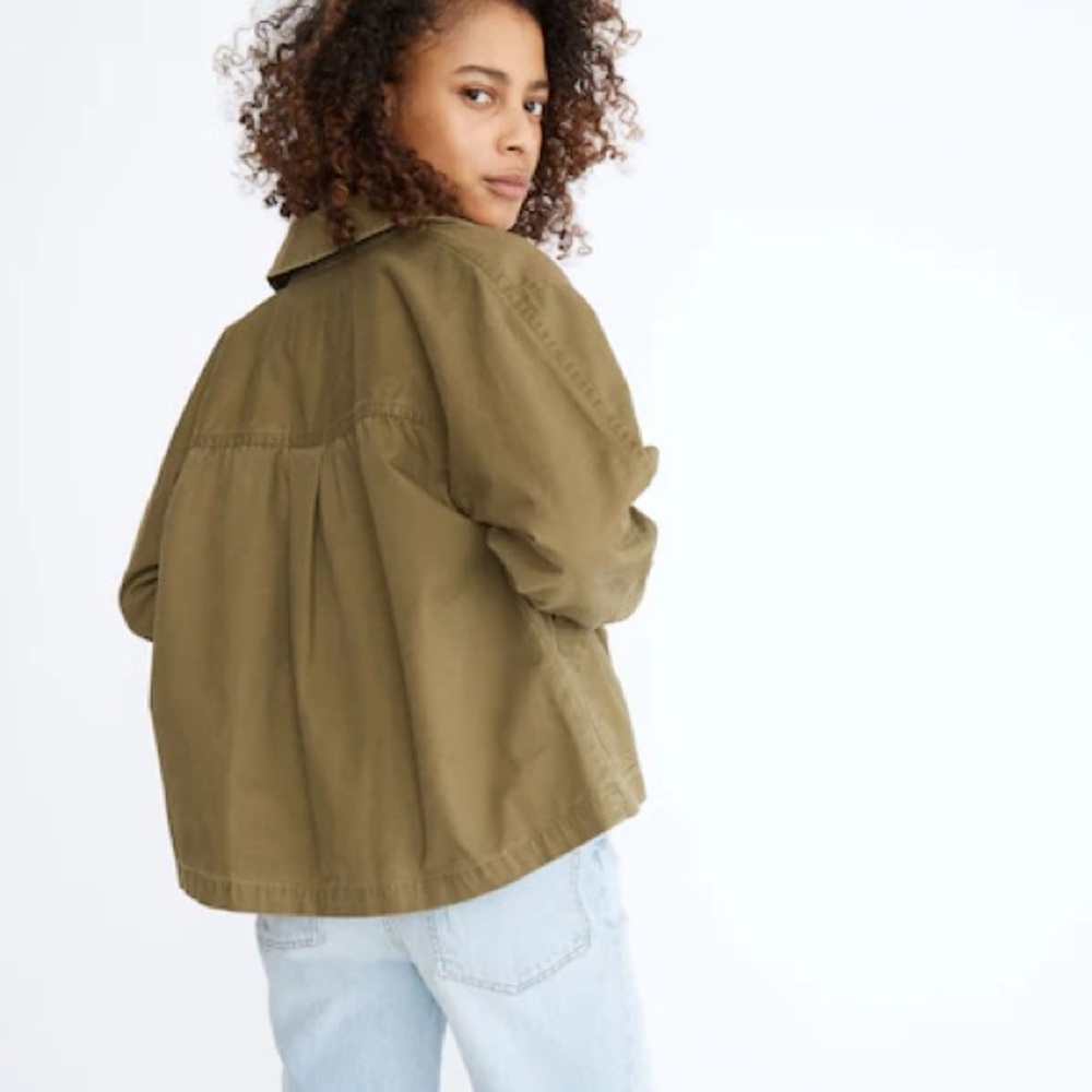 Madewell Baylow Cropped Jacket XXS Olive Utility Cotton Chore Minimalist - Picture 6 of 11